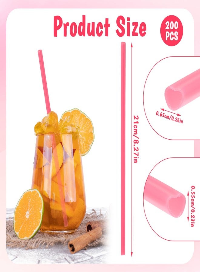 سيبا مجموعة سيبا من 200 قطعة من المصاصات الوردية على شكل قلب، مصاصات لطيفة، مصاصات للاستخدام مرة واحدة لعيد الحب، وحفلات الكوكتيل، وأعياد الميلاد، وحفلات توديع العزوبية، ولوازم حفلات الزفاف - Image 2